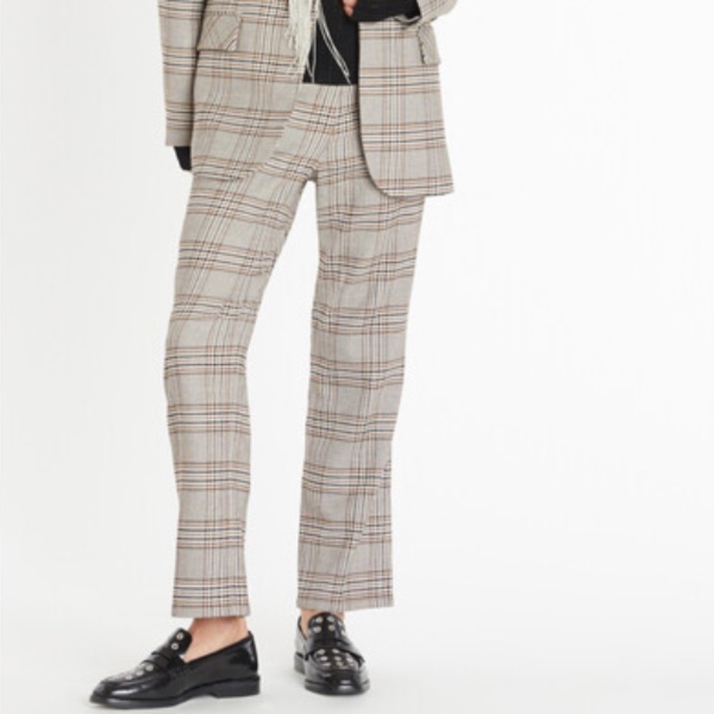 TANYA TAYLOR plaid Women's Kian Pant, Toffee Multi